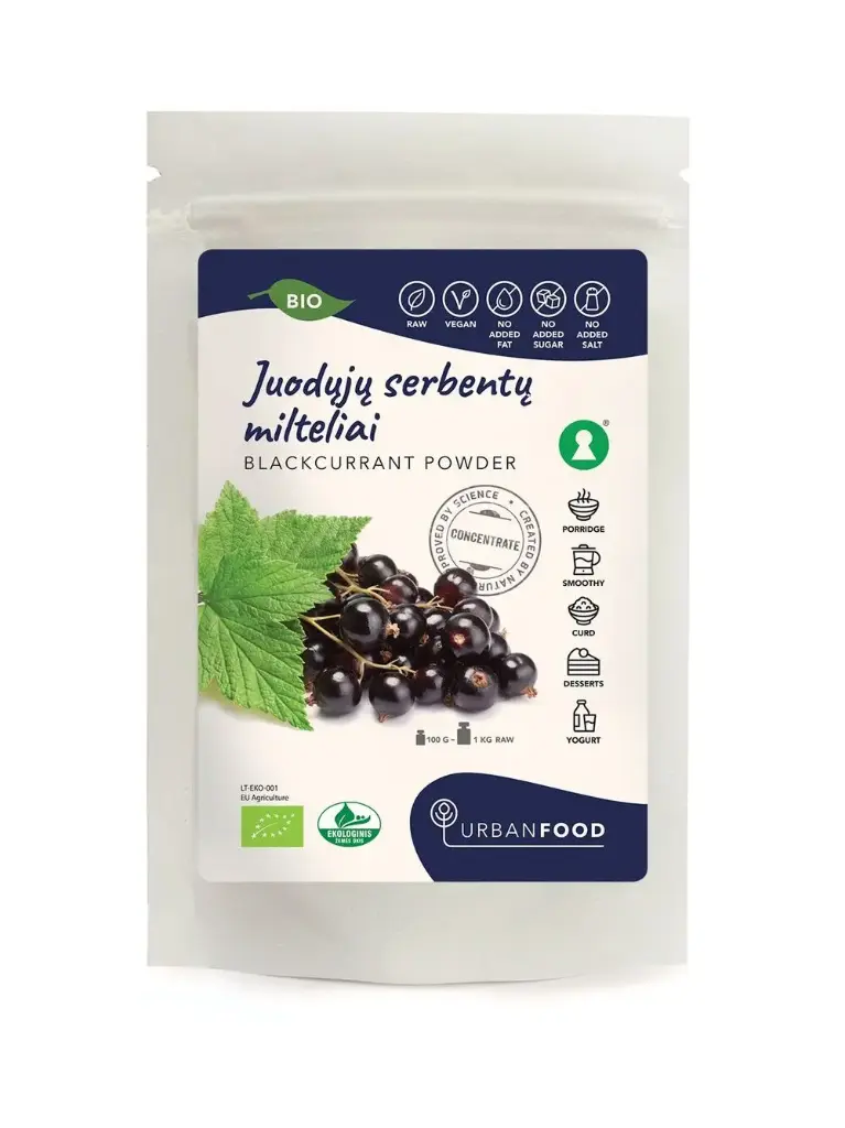 Juodųjų serbentų milteliai EKO, 100g