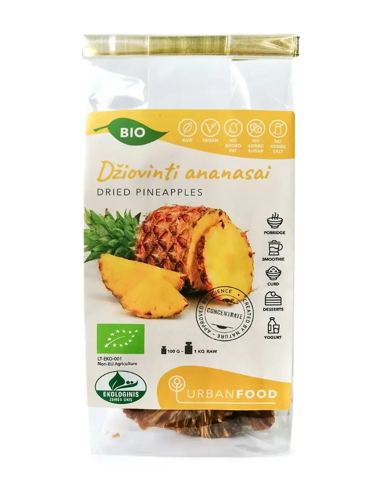 Džiovinti ananasai EKO, 100g