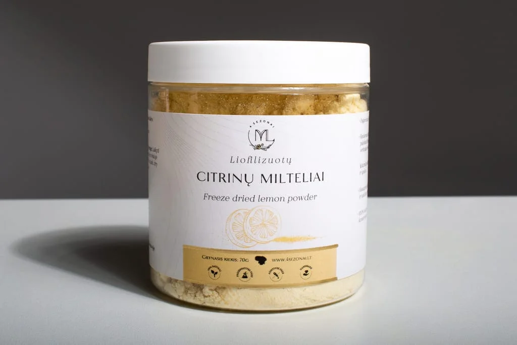 Liofilizuotų citrinų milteliai, 75g