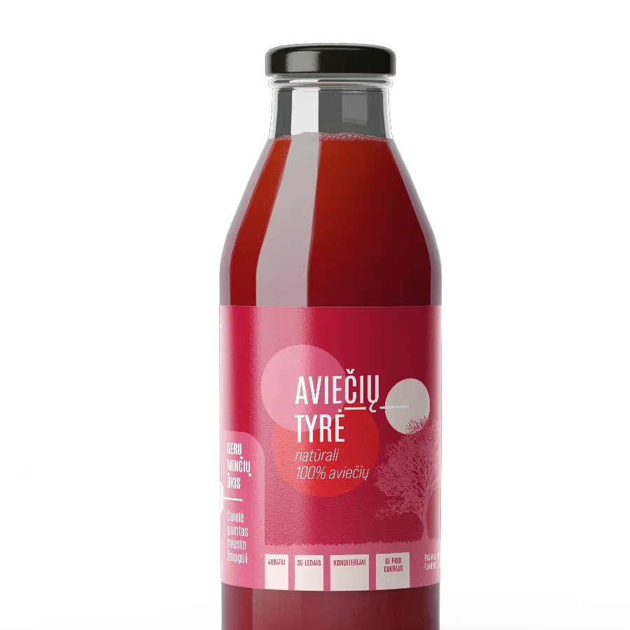 Natūrali aviečių tyrė, 500ml