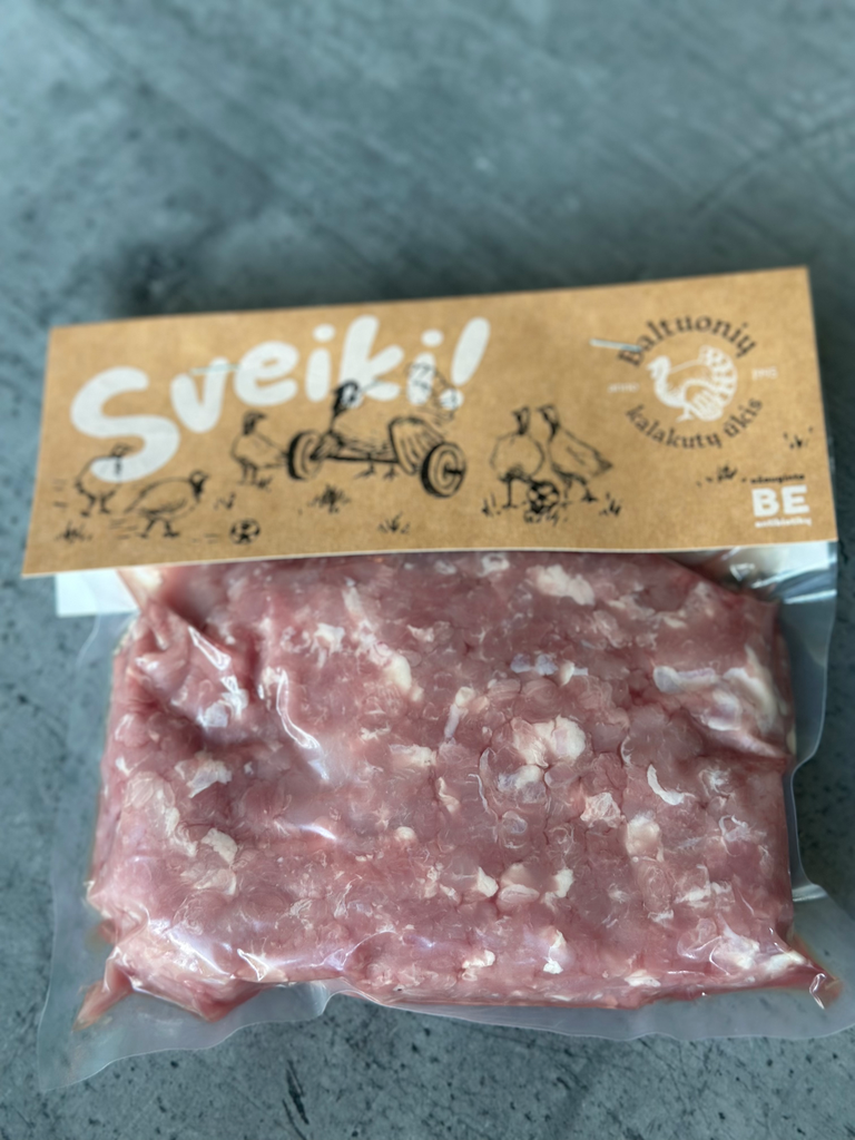 Kalakutienos ŠLAUNELIŲ faršas (atvėsintas) BE KITŲ PAUKŠTIENOS DALIŲ 495-520g