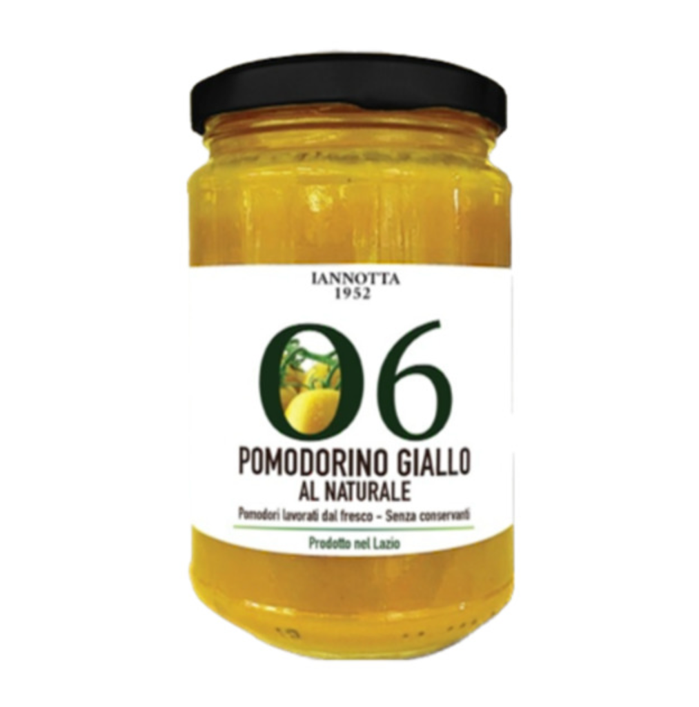Natūralūs geltoni vyšniniai pomidorai 290g                     Pomodorino giallo al naturale 290 gr