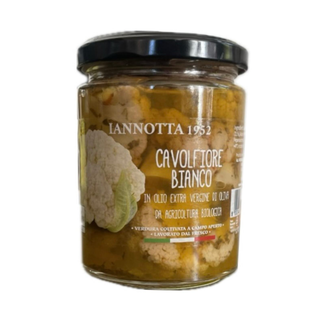 Ekologiški žiediniai kopūstai tyrame aliejuje 280g                              Cavolfiore BIANCO 280gr BIO