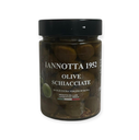 Smulkintos pagardintos Itrana žaliosios alyvuogės 320g    Oliva Verde Itrana schiacciata condita 320gr